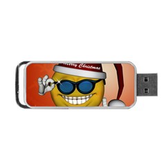 Funny Christmas Smiley With Sunglasses Portable Usb Flash (one Side)