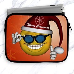 Funny Christmas Smiley With Sunglasses Apple Ipad 2/3/4 Zipper Cases