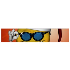 Funny Christmas Smiley With Sunglasses Flano Scarf (small)  by FantasyWorld7