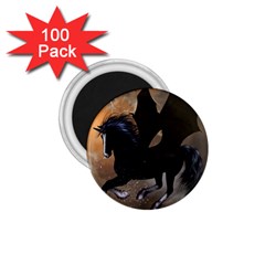 Awesome Dark Unicorn With Clouds 1 75  Magnets (100 Pack) 