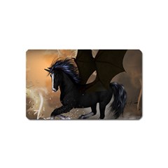 Awesome Dark Unicorn With Clouds Magnet (name Card)