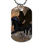 Awesome Dark Unicorn With Clouds Dog Tag (Two Sides) Front