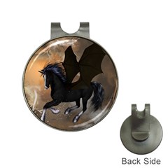 Awesome Dark Unicorn With Clouds Hat Clips With Golf Markers