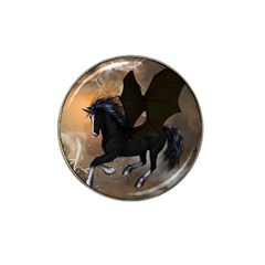 Awesome Dark Unicorn With Clouds Hat Clip Ball Marker