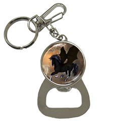 Awesome Dark Unicorn With Clouds Bottle Opener Key Chains