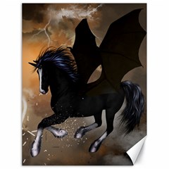 Awesome Dark Unicorn With Clouds Canvas 18  X 24  