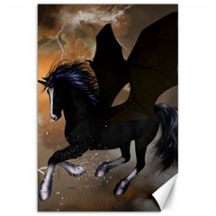 Awesome Dark Unicorn With Clouds Canvas 20  X 30  