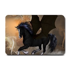 Awesome Dark Unicorn With Clouds Small Doormat 