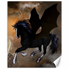 Awesome Dark Unicorn With Clouds Canvas 11  X 14   by FantasyWorld7