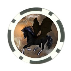 Awesome Dark Unicorn With Clouds Poker Chip Card Guards