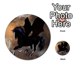 Awesome Dark Unicorn With Clouds Multi-purpose Cards (round)  by FantasyWorld7