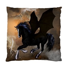 Awesome Dark Unicorn With Clouds Standard Cushion Case (one Side) 