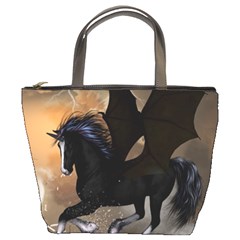 Awesome Dark Unicorn With Clouds Bucket Bags by FantasyWorld7