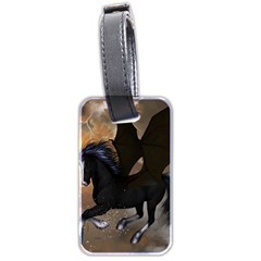 Awesome Dark Unicorn With Clouds Luggage Tags (two Sides)