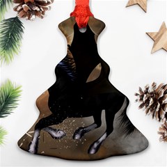 Awesome Dark Unicorn With Clouds Christmas Tree Ornament (2 Sides) by FantasyWorld7