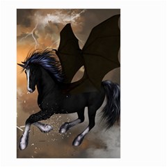 Awesome Dark Unicorn With Clouds Small Garden Flag (two Sides)