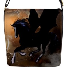 Awesome Dark Unicorn With Clouds Flap Messenger Bag (s)