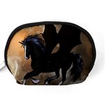 Awesome Dark Unicorn With Clouds Accessory Pouches (Medium)  Back