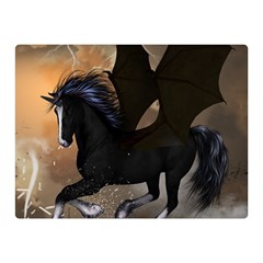 Awesome Dark Unicorn With Clouds Double Sided Flano Blanket (mini) 