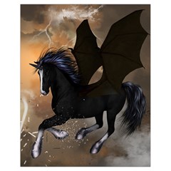 Awesome Dark Unicorn With Clouds Drawstring Bag (small)