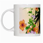 Cute Toucan With Palm And Flowers White Mugs