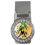 Cute Toucan With Palm And Flowers Money Clips (CZ) 