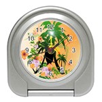 Cute Toucan With Palm And Flowers Travel Alarm Clocks