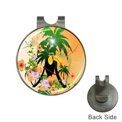 Cute Toucan With Palm And Flowers Hat Clips With Golf Markers