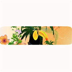 Cute Toucan With Palm And Flowers Large Bar Mats