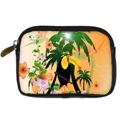 Cute Toucan With Palm And Flowers Digital Camera Cases by FantasyWorld7