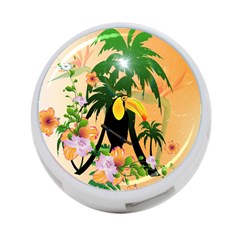 Cute Toucan With Palm And Flowers 4-port Usb Hub (one Side) by FantasyWorld7