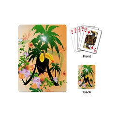 Cute Toucan With Palm And Flowers Playing Cards (mini)  by FantasyWorld7