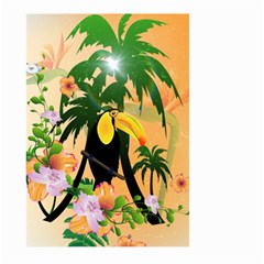 Cute Toucan With Palm And Flowers Large Garden Flag (two Sides)