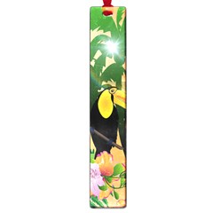 Cute Toucan With Palm And Flowers Large Book Marks