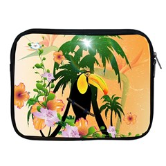 Cute Toucan With Palm And Flowers Apple Ipad 2/3/4 Zipper Cases by FantasyWorld7