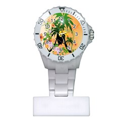 Cute Toucan With Palm And Flowers Nurses Watches