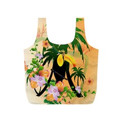 Cute Toucan With Palm And Flowers Full Print Recycle Bags (s) 