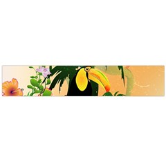 Cute Toucan With Palm And Flowers Flano Scarf (large) 