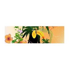 Cute Toucan With Palm And Flowers Satin Scarf (oblong)