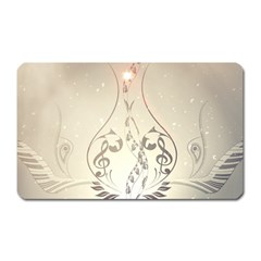 Music, Piano With Clef On Soft Background Magnet (rectangular)