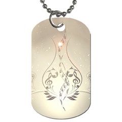 Music, Piano With Clef On Soft Background Dog Tag (one Side)