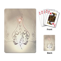 Music, Piano With Clef On Soft Background Playing Card by FantasyWorld7