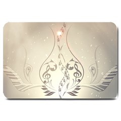 Music, Piano With Clef On Soft Background Large Doormat 