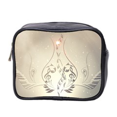 Music, Piano With Clef On Soft Background Mini Toiletries Bag 2-side