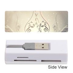 Music, Piano With Clef On Soft Background Memory Card Reader (stick) 