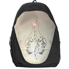 Music, Piano With Clef On Soft Background Backpack Bag by FantasyWorld7