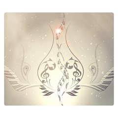 Music, Piano With Clef On Soft Background Double Sided Flano Blanket (small) 