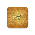 The All Seeing Eye With Eye Made Of Diamond Rubber Coaster (Square)  Front