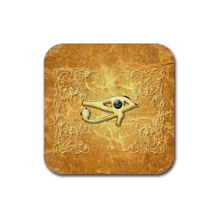 The All Seeing Eye With Eye Made Of Diamond Rubber Coaster (Square) 