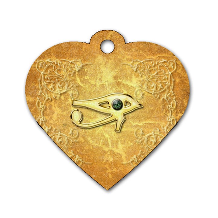 The All Seeing Eye With Eye Made Of Diamond Dog Tag Heart (One Side)